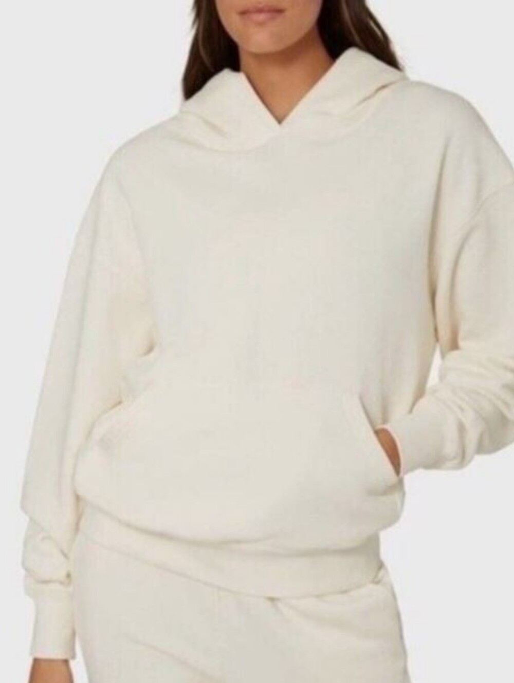 We Wore What Oversized Hoodie Off White Pullover French Terry Cotton Women's L